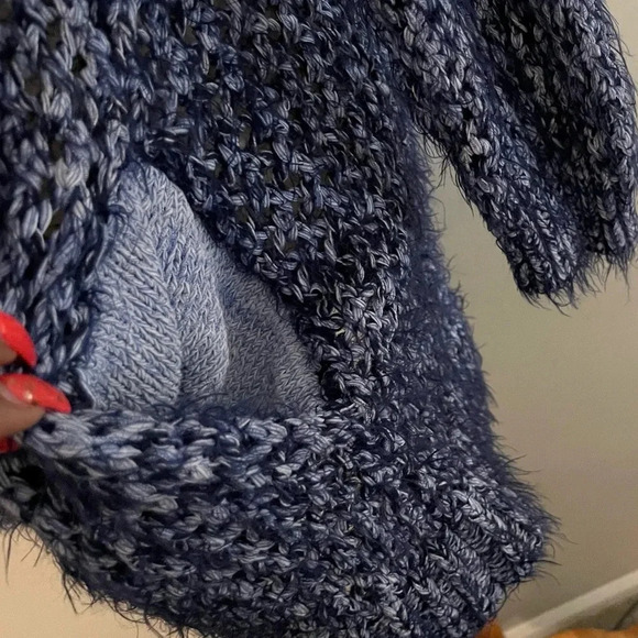 Lou & Grey cotton blend both knit cardigan pockets fall furry classic casual - Picture 8 of 9